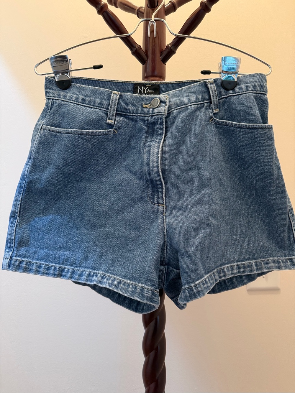 New York & Company Women's Blue Denim Shorts